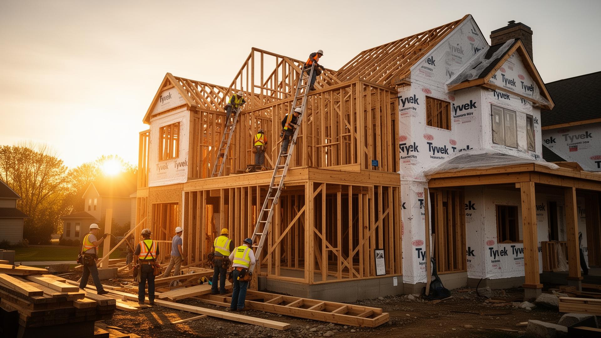 Keystone Developers crew framing a residential home in Central Ohio